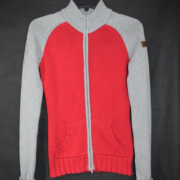 NEW WITH TAG SKI-DO WOMEN SWEATER WARM SLIM FIT POCKETS RED/GREY KNIT, S… - Picture 4 of 11